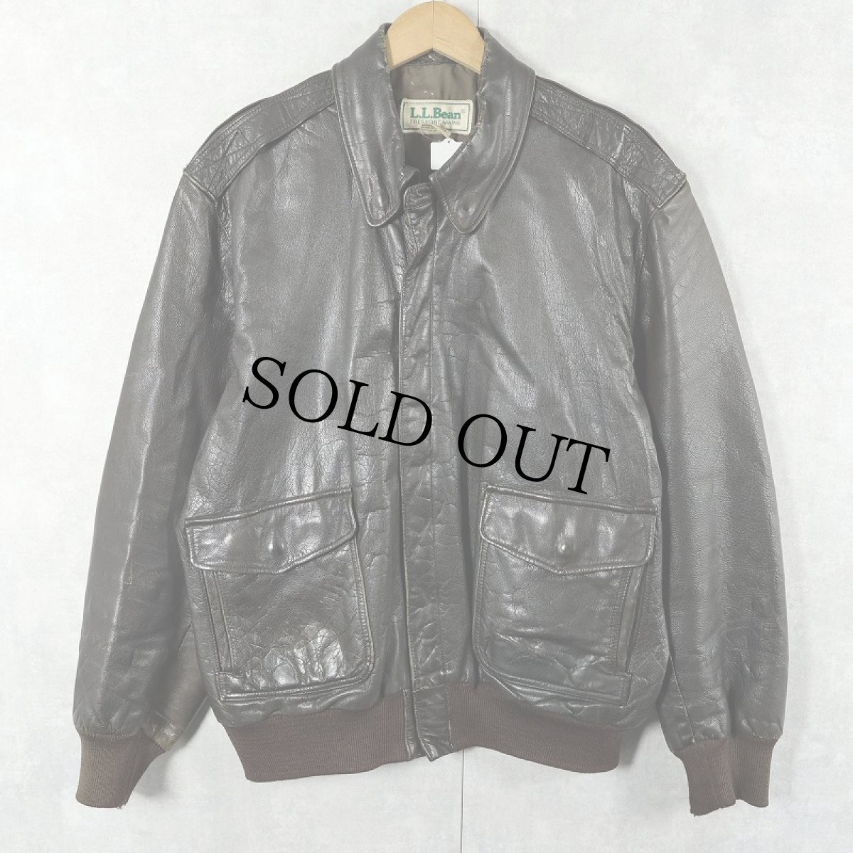 画像1: 70〜80's L.L.Bean A-2 TYPE USA製 レザーフライトジャケット BROWN SIZE44 (1)