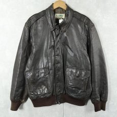 画像1: 70〜80's L.L.Bean A-2 TYPE USA製 レザーフライトジャケット BROWN SIZE44 (1)