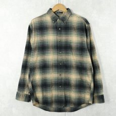 画像1: PENDLETON "MASON" オンブレーチェック柄 コットンボタンダウンシャツ M (1)
