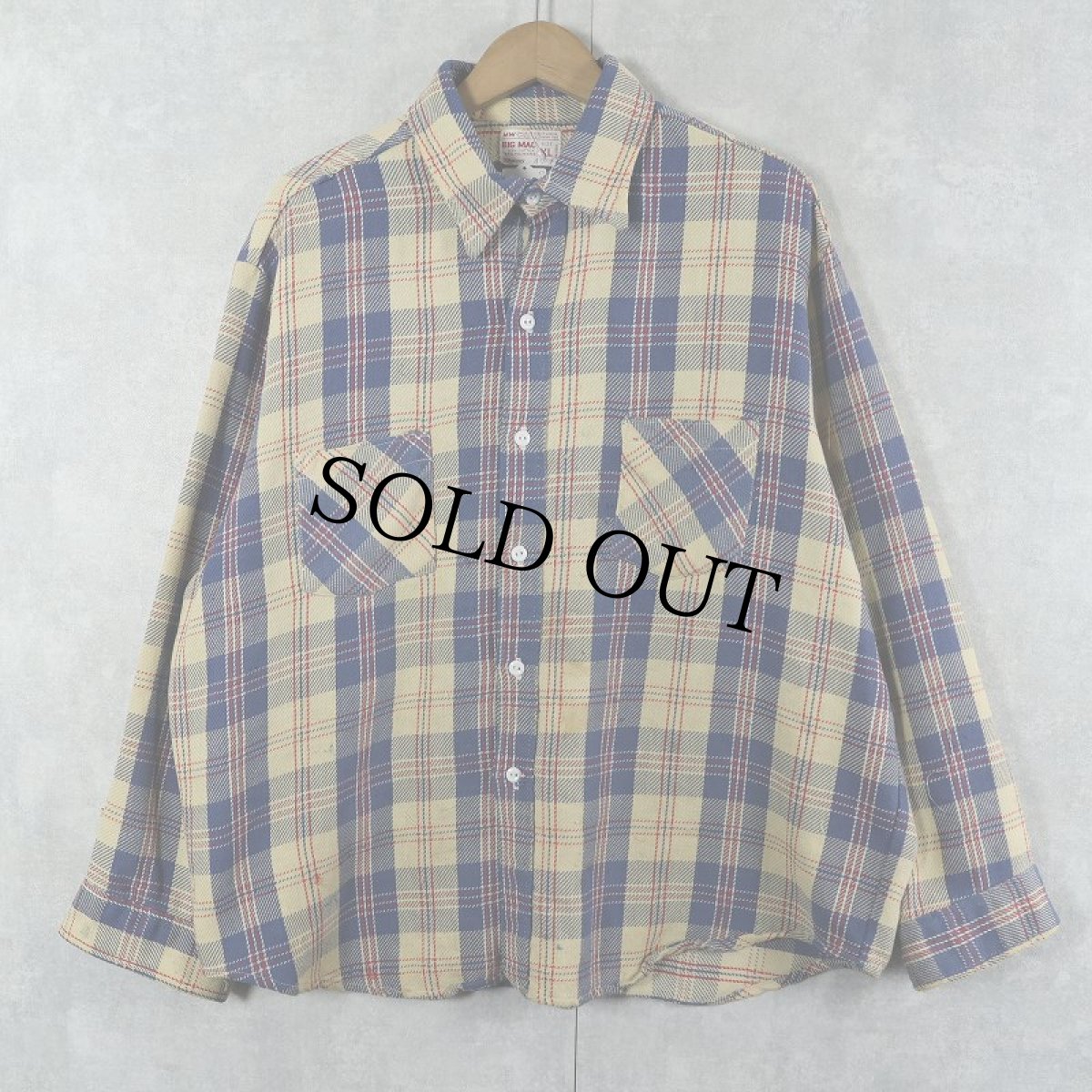 画像1: 70's JCPenney BIGMAC チェック柄 ヘビーネルシャツ XL (1)