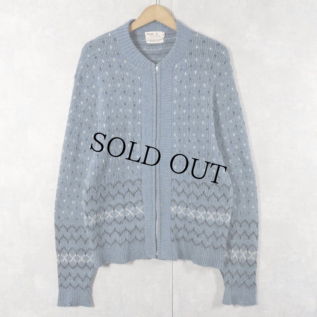 画像3: 60's SEARS SPORTSWEAR バーズアイ モヘアニットカーディガン M (3)