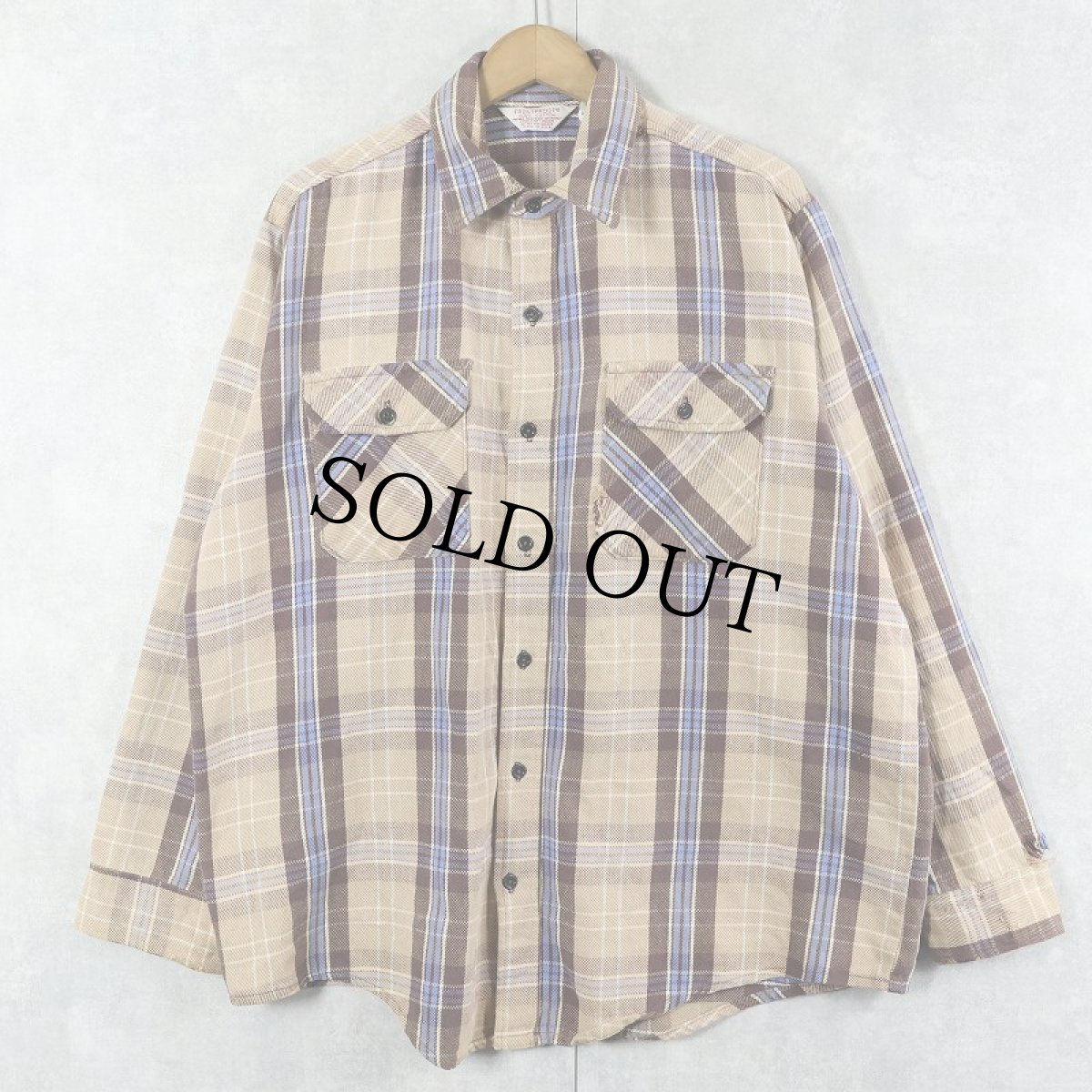 画像1: 70's FROSTPROOF USA製 チェック柄 ヘビーネルシャツ XL (1)