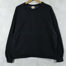画像1: 90〜2000's FRUIT OF THE LOOM  SUPER COTTON 無地スウェット BLACK L (1)