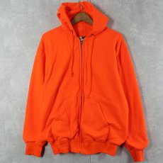 画像1: 80's ACE SPORTSWEAR USA製 裏サーマル スウェットジップパーカー M (1)