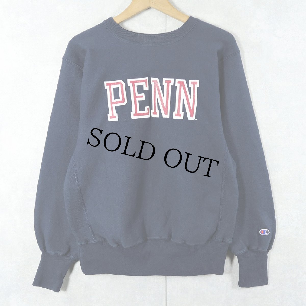 画像2: 90's Champion REVERSE WEAVE "PENNSYLVANIA" バックプリントスウェット NAVY M (2)