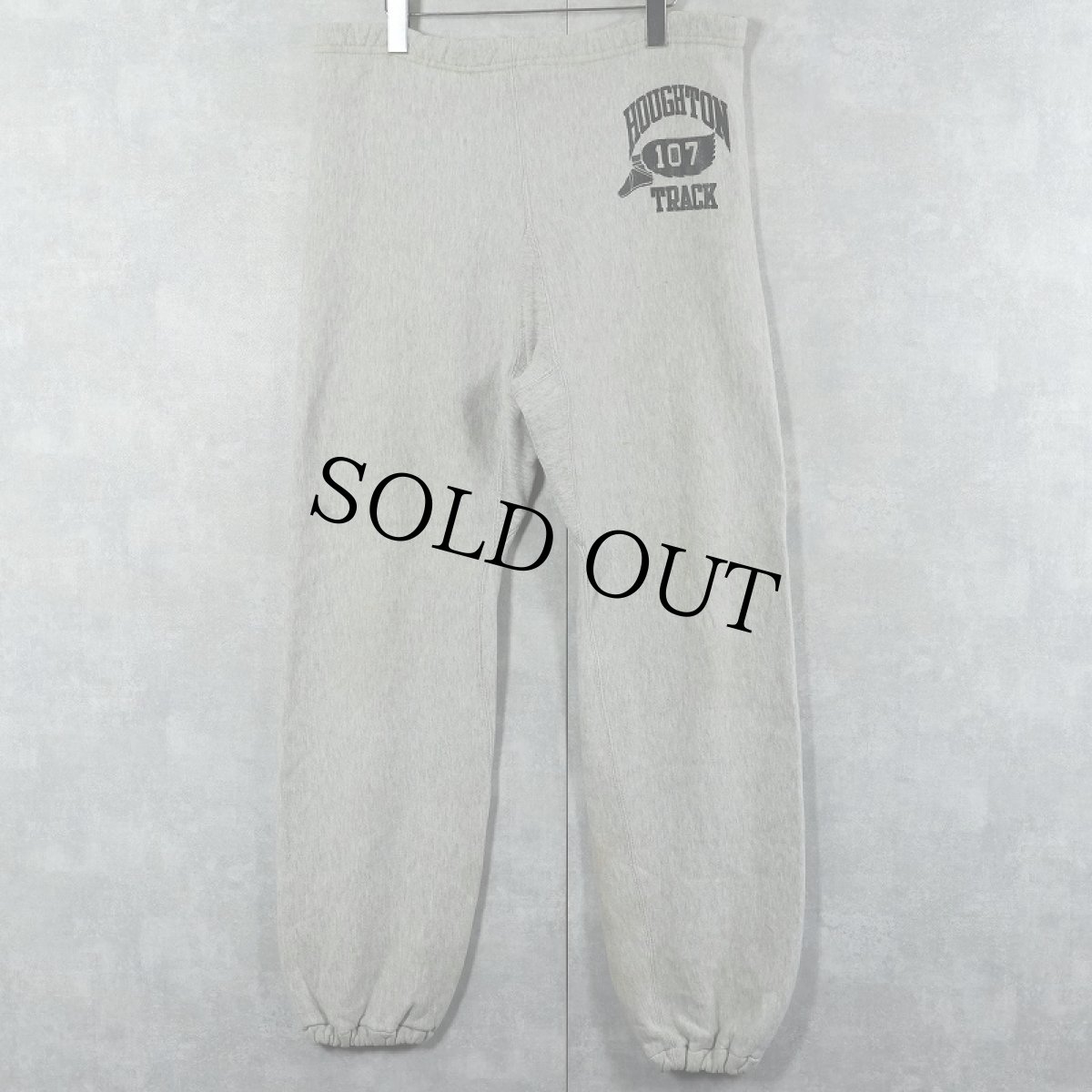 画像1: 80's Champion トリコタグ USA製 "HOUGHTON TRACK" ウィングフット プリントスウェットパンツ XL (1)