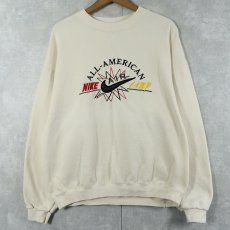 画像1: 90's NIKE 銀タグ USA製 "AIR" ロゴ刺繍 スウェット L (1)