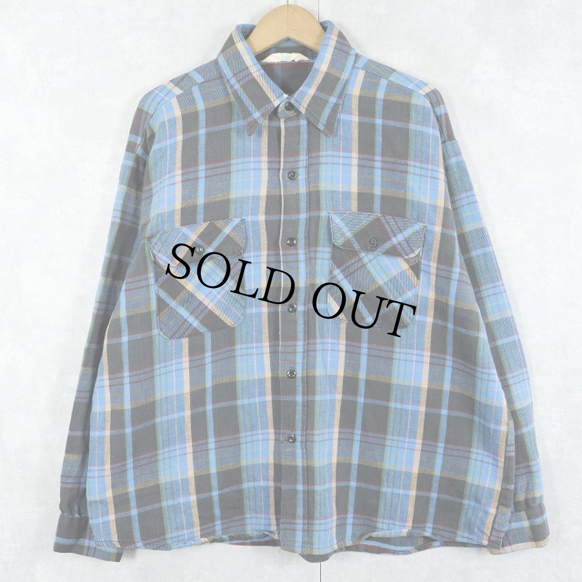 画像1: 70〜80's CLYDESDALE チェック柄 ヘビーネルシャツ (1)