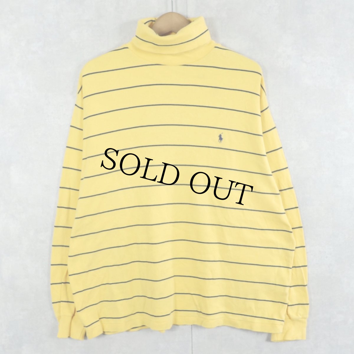 画像1: POLO Ralph Lauren ボーダー柄 タートルネックロンT L (1)