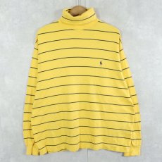 画像1: POLO Ralph Lauren ボーダー柄 タートルネックロンT L (1)