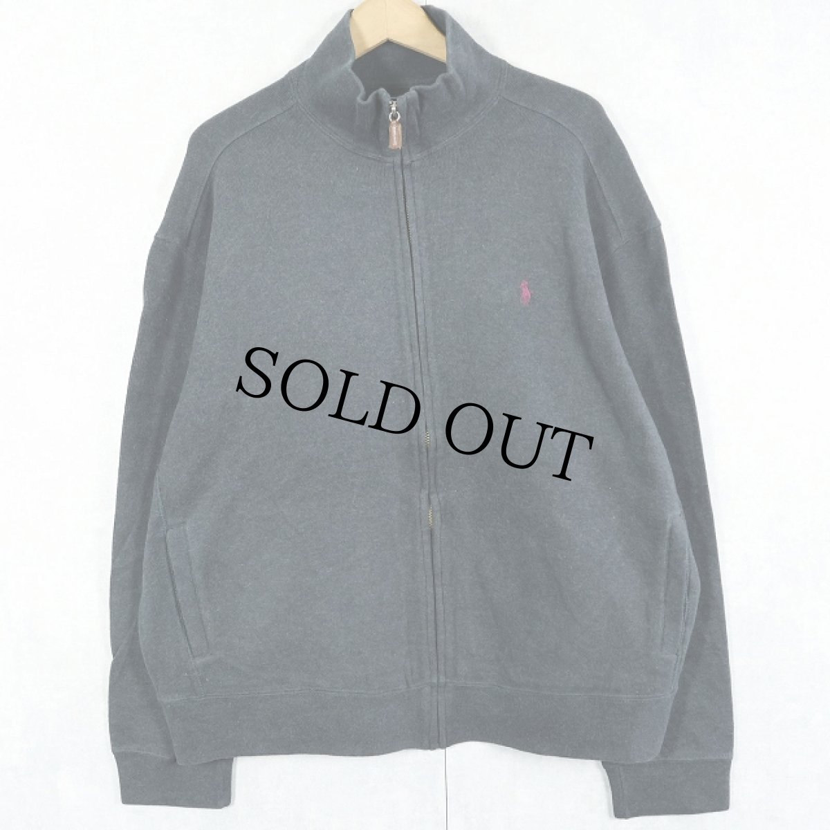 画像1: POLO Ralph Lauren ロゴ刺繍 コットンニットジップジャケット XL (1)