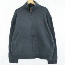 画像1: POLO Ralph Lauren ロゴ刺繍 コットンニットジップジャケット XL (1)