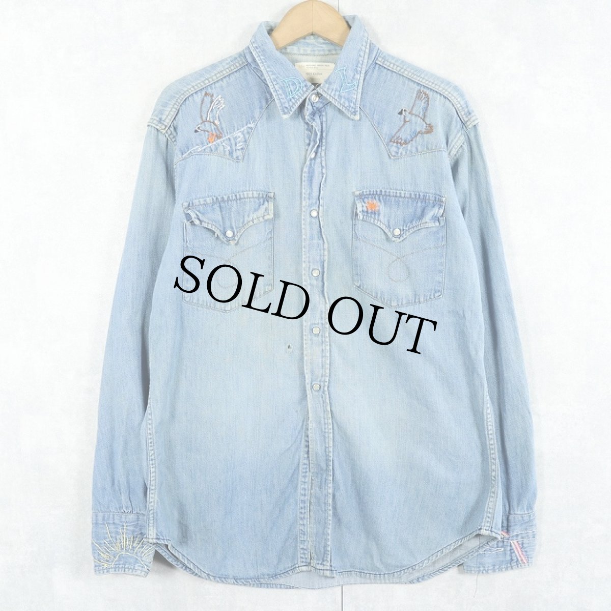 画像1: 70's JCPenney ハンド刺繍 デニムウエスタンシャツ (1)