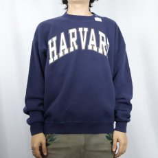 画像2: 90's USA製 "HARVARD" プリントスウェット NAVY L (2)