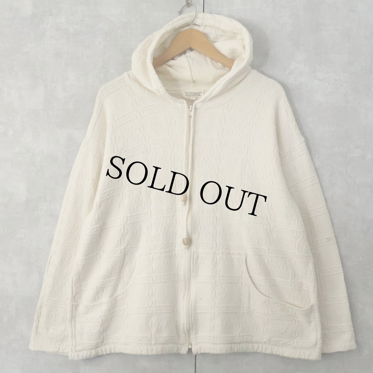 画像2: LA COTONNIERE 柄織 コットンジップパーカー size3 (2)