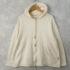 画像1: LA COTONNIERE 柄織 コットンジップパーカー size3 (1)