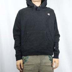 画像2: Champion REVERSE WEAVE 目付き スウェットフーディー BLACK XL (2)