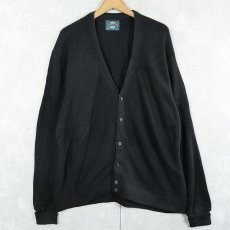 画像1: 80's Jantzen USA製 アクリルニットカーディガン BLACK L (1)