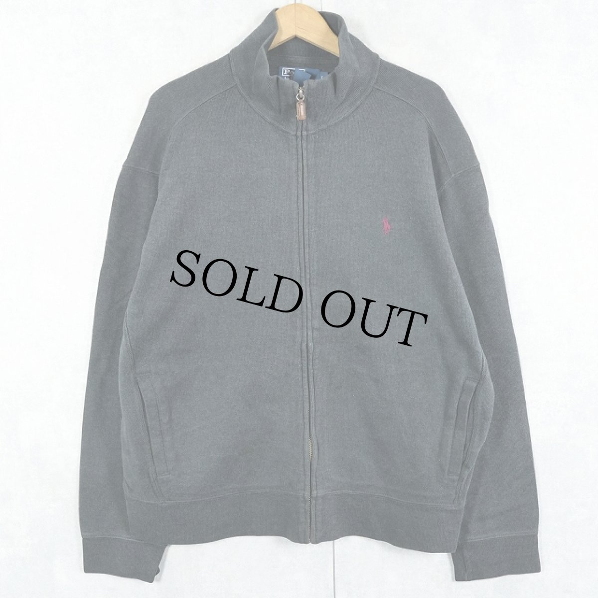 画像1: POLO Ralph Lauren ロゴ刺繍 コットンニットジップジャケット L (1)