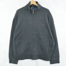 画像1: POLO Ralph Lauren ロゴ刺繍 コットンニットジップジャケット L (1)