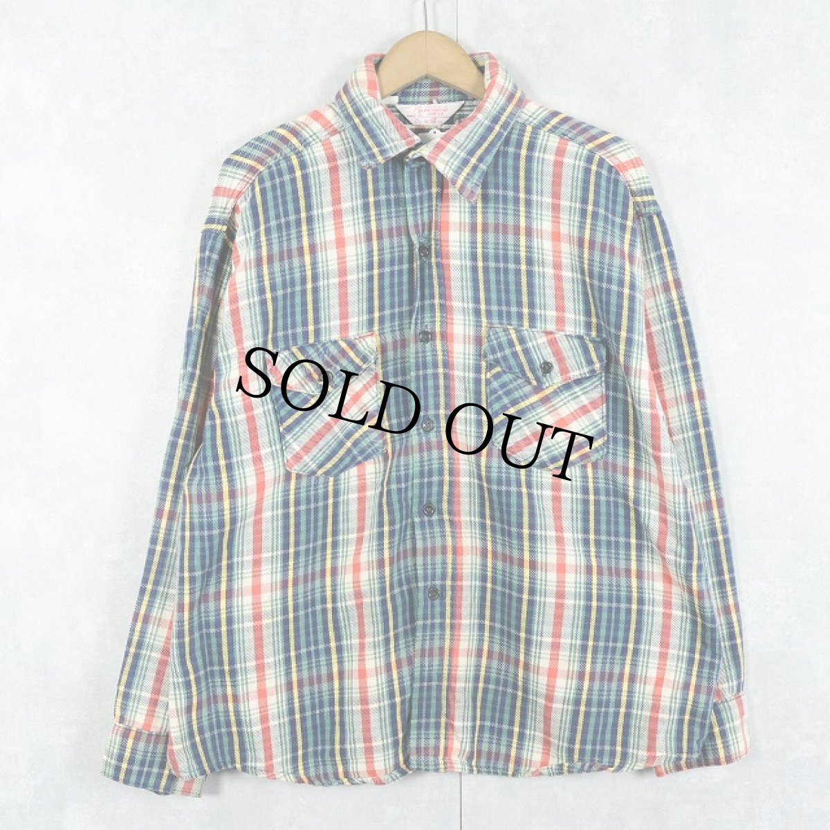 画像1: 80's JIM CATFISH HUNTER チェック柄 ヘビーネルシャツ (1)