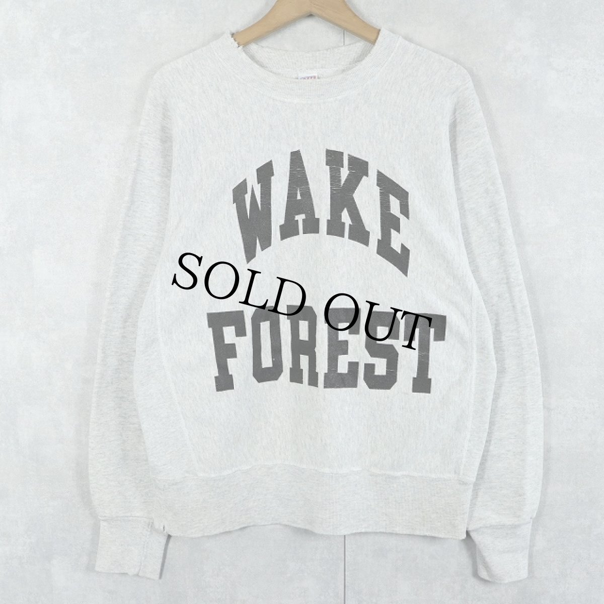 画像1: 90's USA製 REVERSE WEAVE TYPE "WAKE FOREST" プリントスウェット M (1)