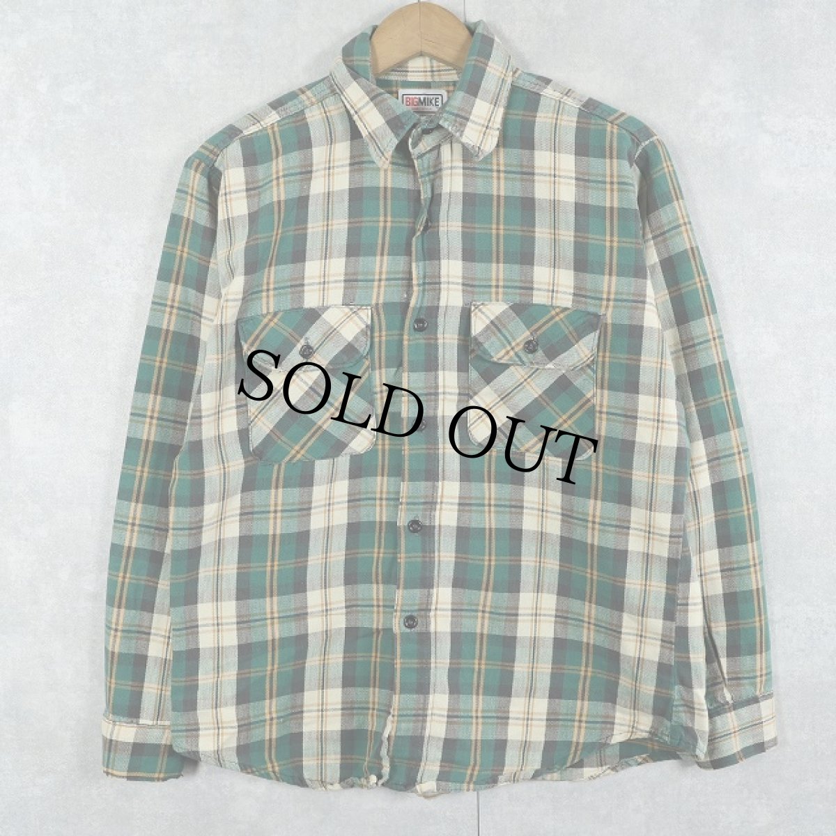 画像1: 80's BIG MIKE USA製 チェック柄 ヘビーネルシャツ M (1)