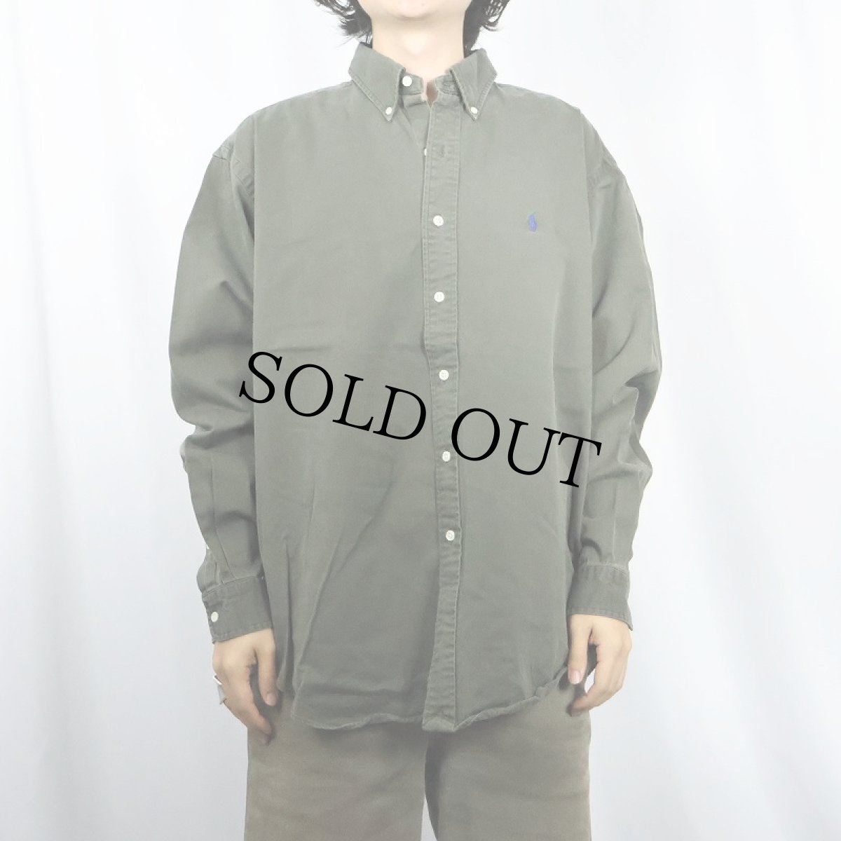 画像2: Ralph Lauren "BLAKE" コットンボタンダウンシャツ L (2)