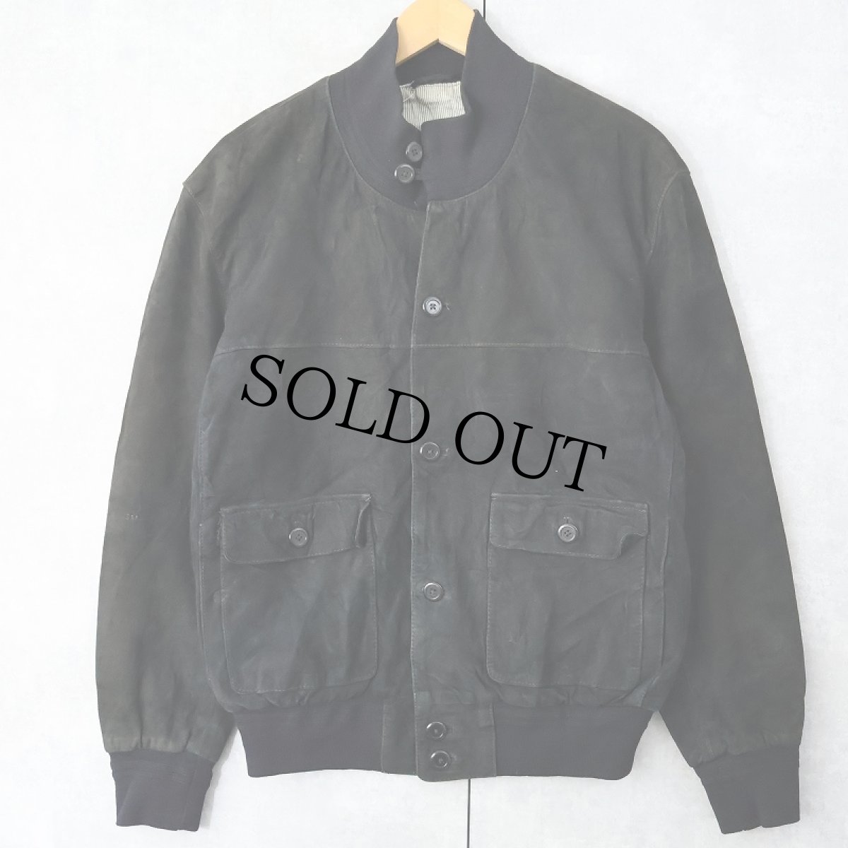 画像1: ARMANDO MORELLI "A-1 TYPE" スエードレザージャケット BLACK size54 (1)