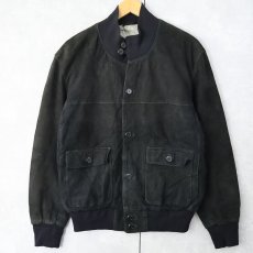画像1: ARMANDO MORELLI "A-1 TYPE" スエードレザージャケット BLACK size54 (1)
