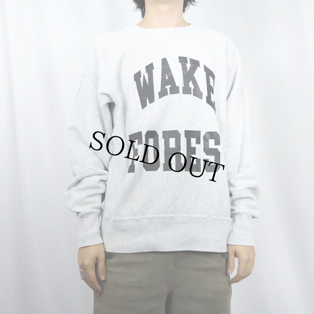 画像2: 90's USA製 REVERSE WEAVE TYPE "WAKE FOREST" プリントスウェット M (2)