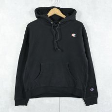 画像1: Champion REVERSE WEAVE 目付き スウェットフーディー BLACK XL (1)