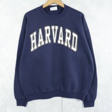 画像1: 90's USA製 "HARVARD" プリントスウェット NAVY L (1)