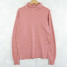 画像1: 〜90's SKYR SKIWEAR USA製 ボーダー柄 タートルネックロンT (1)