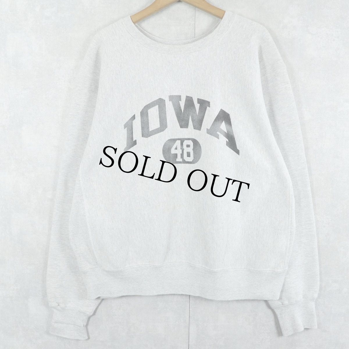 画像1: 90's The Cotton Exchange USA製 "IOWA" REVERSE WEAVE TYPE プリントスウェット XL (1)