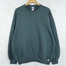 画像1: 90's〜 RUSSELL ATHLETIC USA製 前V 無地スウェット GREEN XL (1)