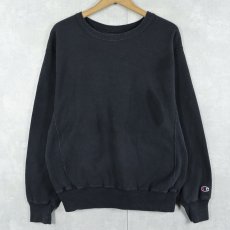 画像1: 2000's Champion REVERSE WEAVE 目無し スウェット BLACK M (1)