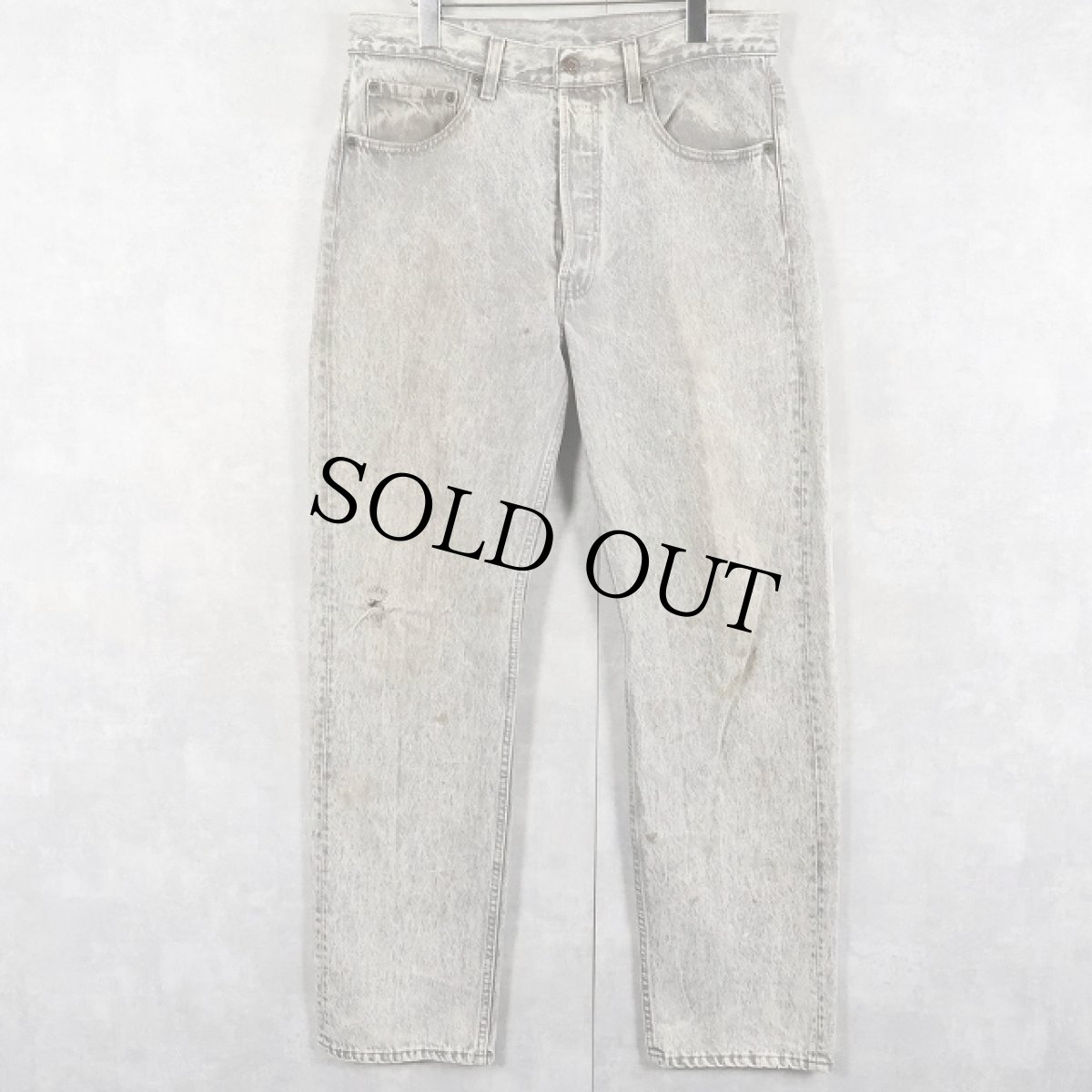 画像2: 80's Levi's 501 USA製 ケミカルウォッシュ ブラックデニムパンツ W32 (2)