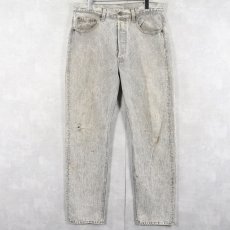 画像2: 80's Levi's 501 USA製 ケミカルウォッシュ ブラックデニムパンツ W32 (2)