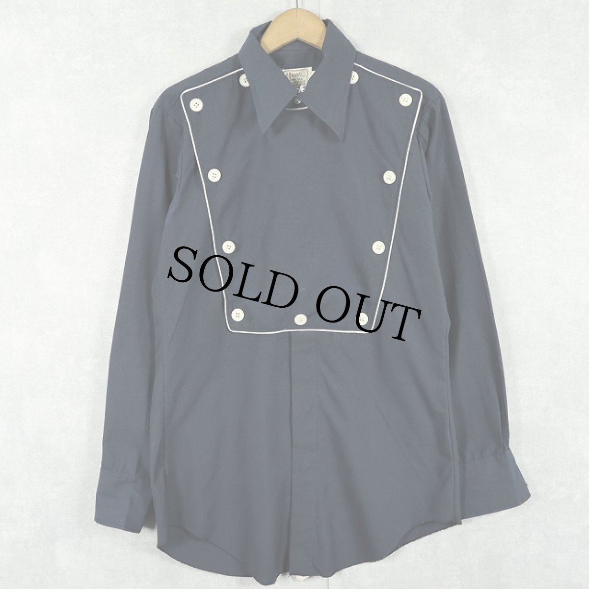 画像1: 70's H BAR C キャバルリーシャツ BLACK SIZE15 1/2 (1)