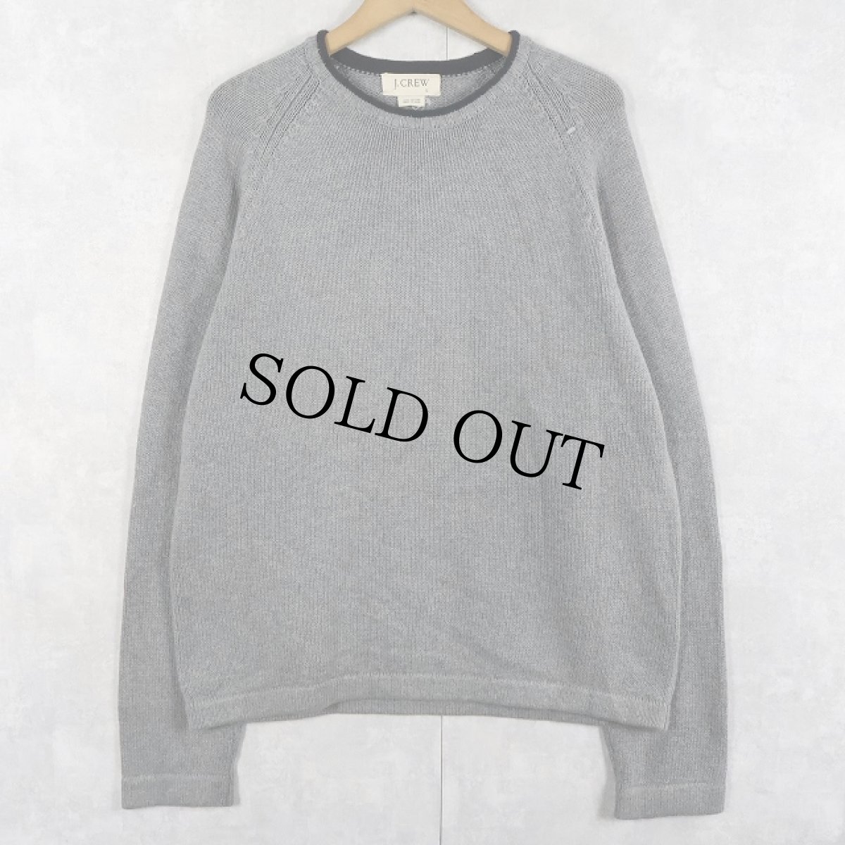 画像1: J.CREW ラグランコットンニットセーター L (1)