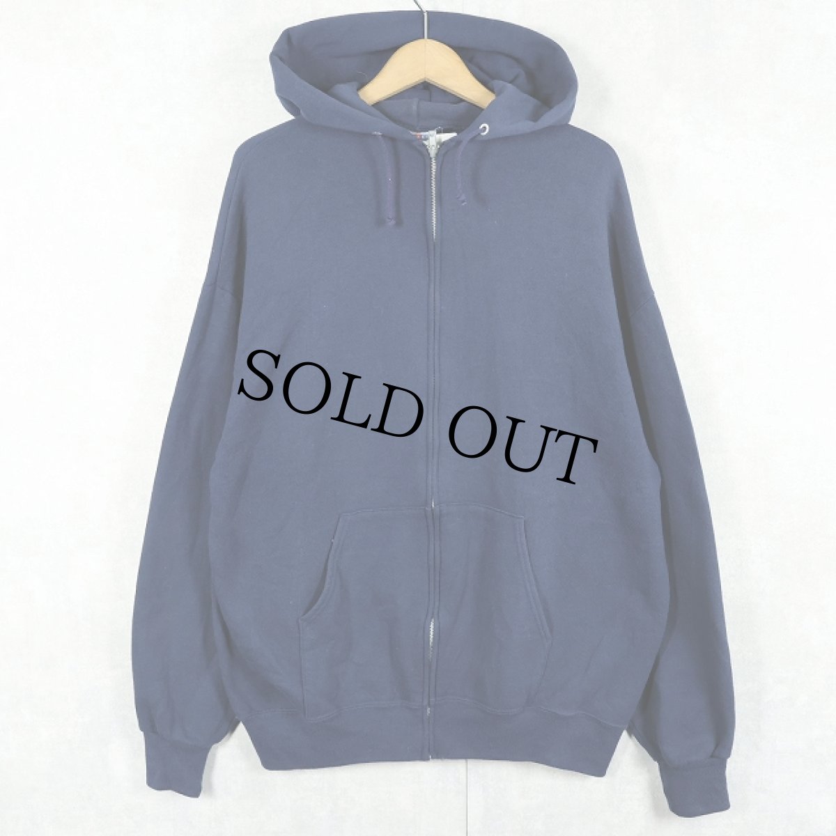 画像1: 【SALE】 90's JERZEES USA製 スウェットジップパーカー NAVY XL (1)