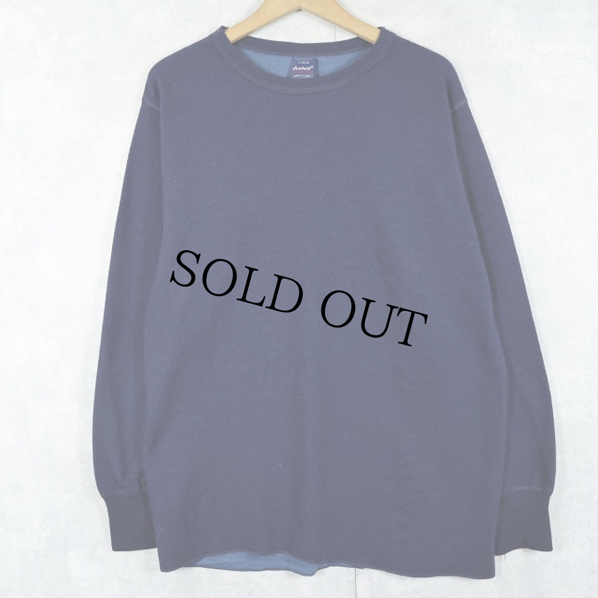 画像1: 80's duofold USA製 無地 2PLYカットソー NAVY L (1)