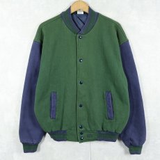 画像1: FRUIT OF THE LOOM "MWC" 刺繍入り スウェットスタジャン L (1)