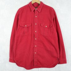 画像1: 80〜90's Eddie Bauer USA製 シャモアクロスシャツ L (1)