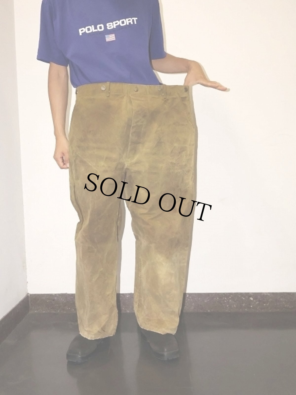 画像2: 30's〜 Hirsch Weis オイルドコットン ハンティングパンツ W39 (2)