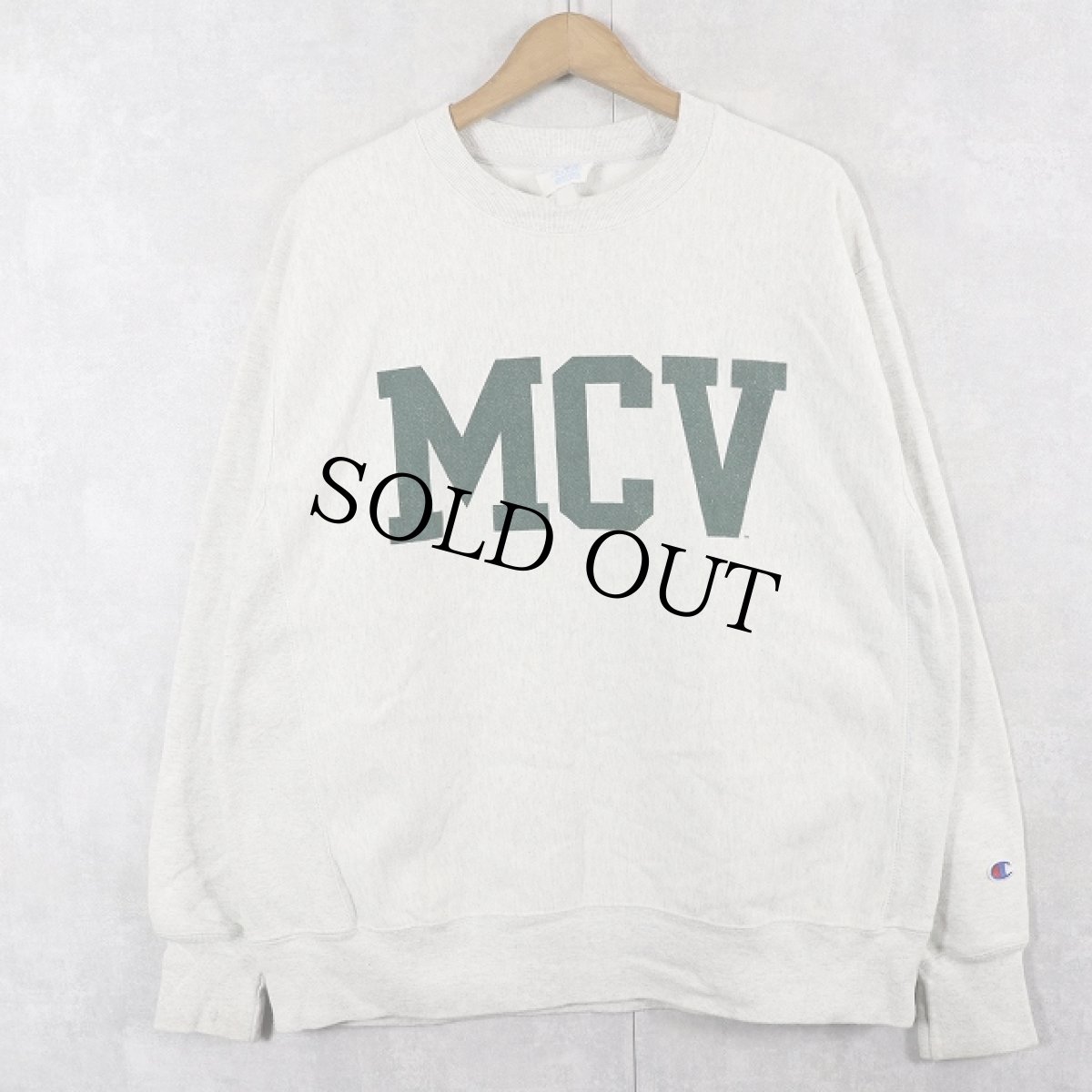 画像1: 2000's Champion REVERSE WEAVE "MCV" プリントスウェット L (1)