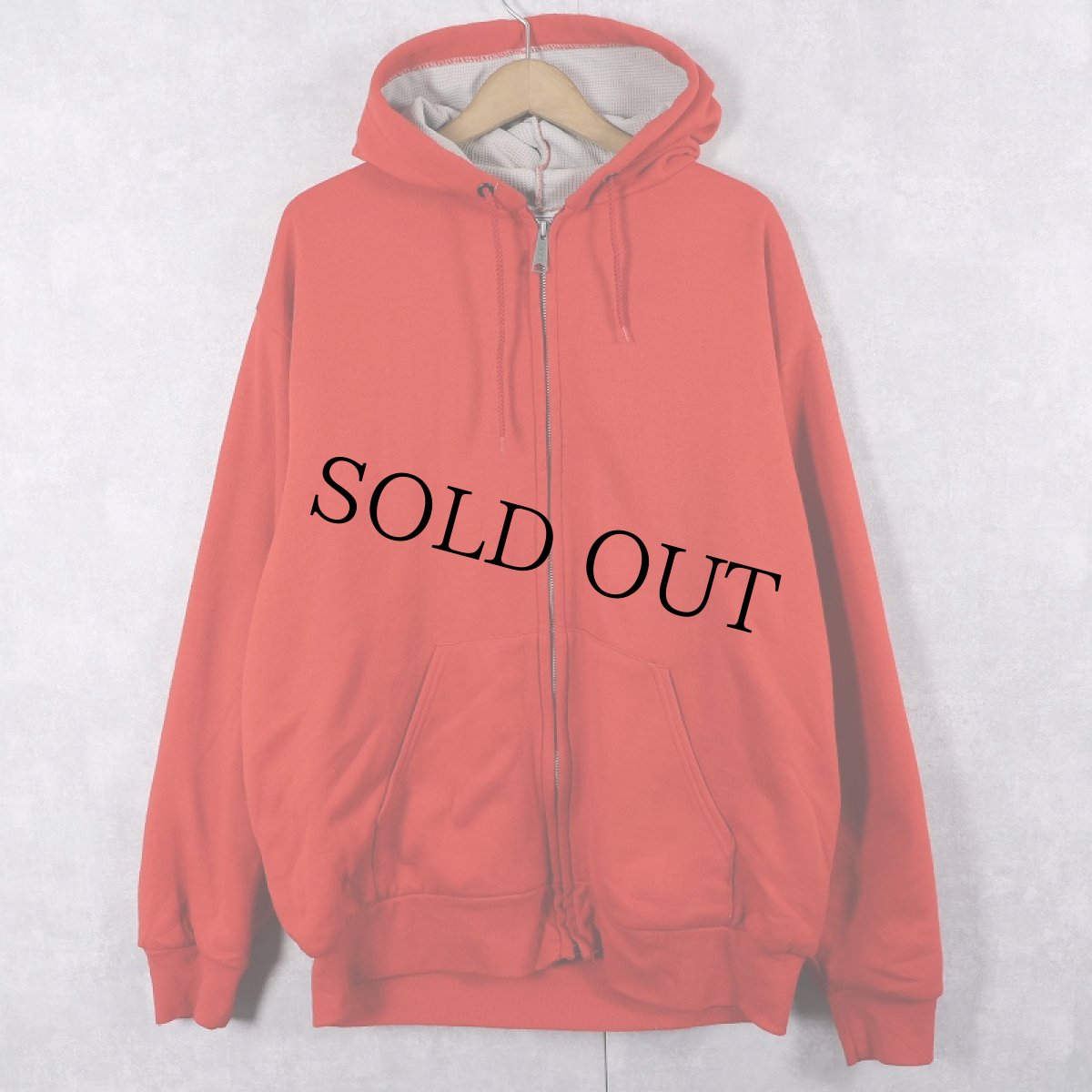 画像1: 90's MULESKINS USA製 裏サーマル スウェットジップパーカー  (1)