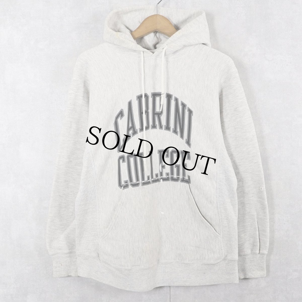 画像1: 90's JANSPORT USA製 REVERSE WEAVE TYPE "CABRINI COLLEGE" プリントスウェットフーディ M (1)
