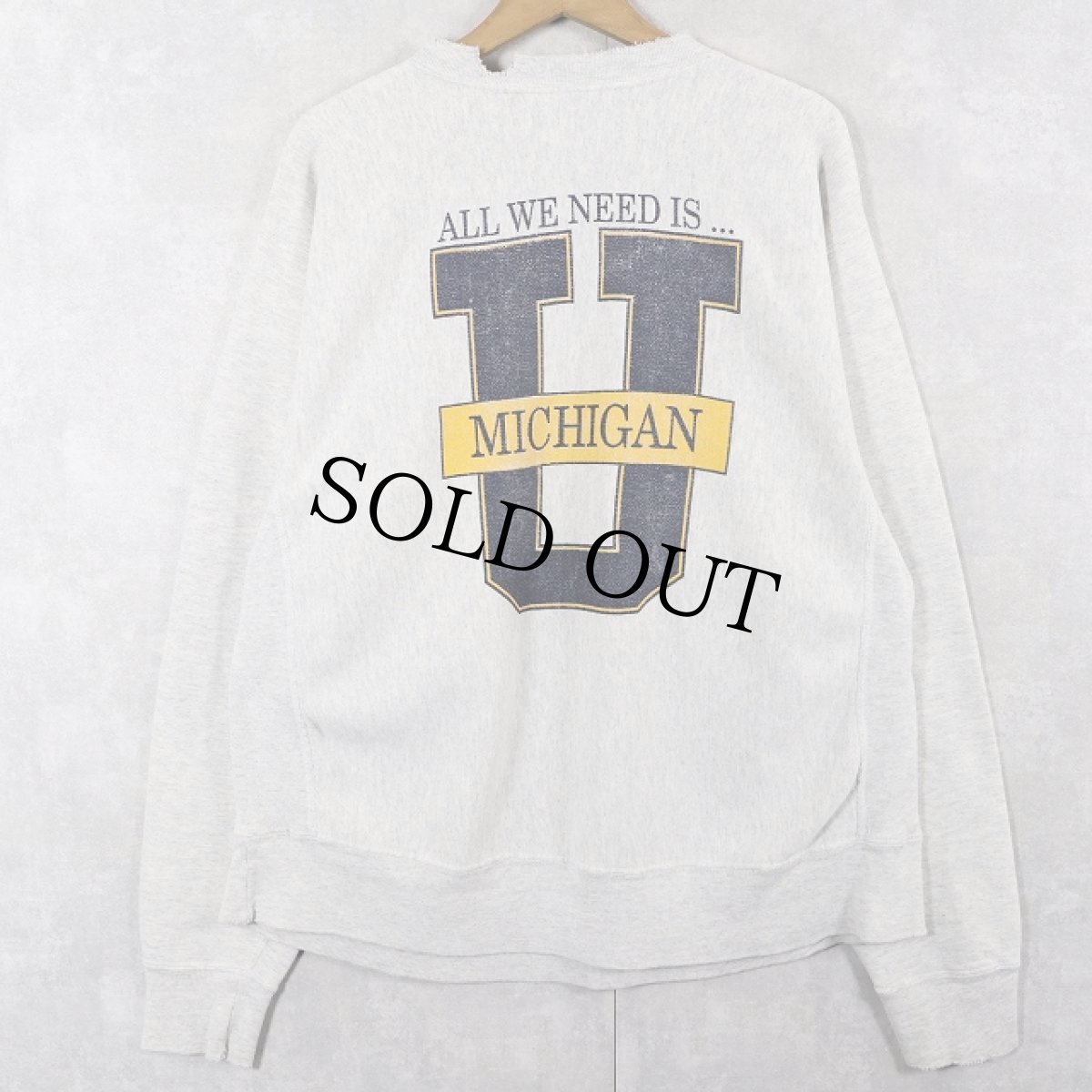 画像1: 90's REVERSE WEAVE TYPE "MICHIGAN" プリントスウェット (1)